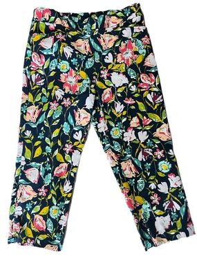 Time and Tru Floral / Tropical Pull-on Cropped Pants Size S (4-6)